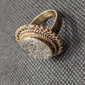 Sterling and Silver Druzy Ring 6